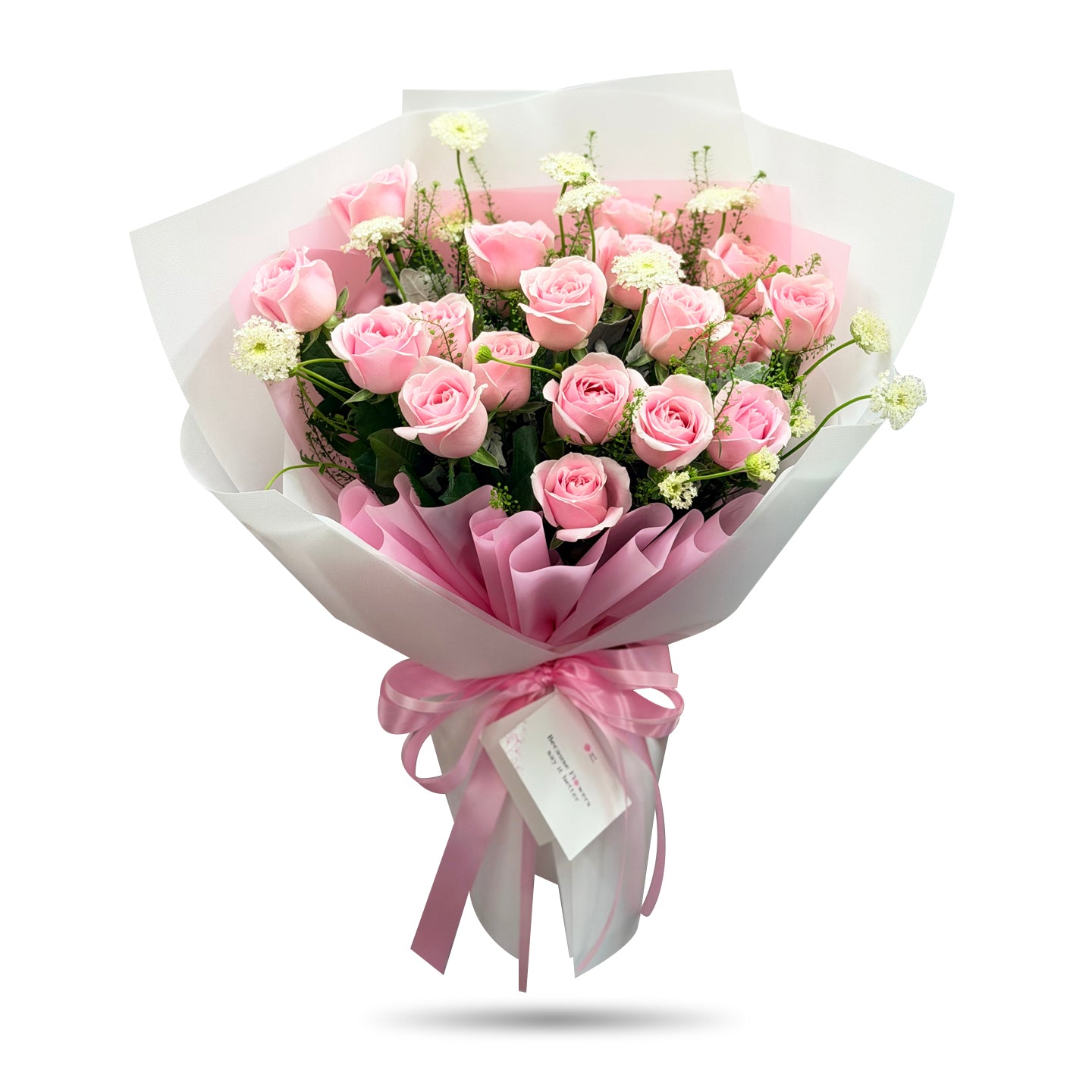 "Sweet Romance" Bouquet Of 20 Pink Roses