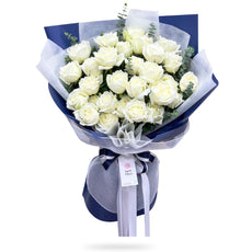 "My Love For You" Bouquet Of 30 White Roses - Phuket