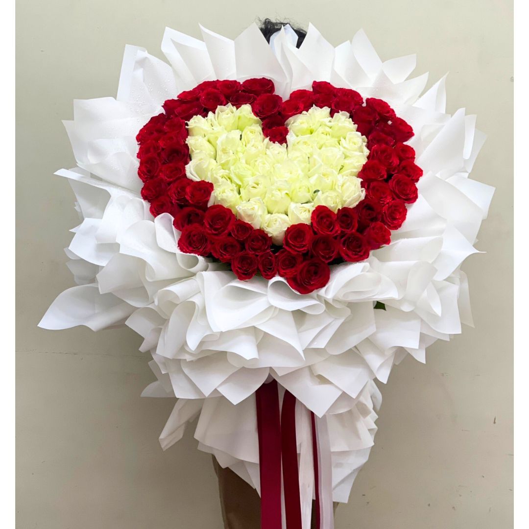 "Endless Love" Heart Bouquet Of 100 Roses