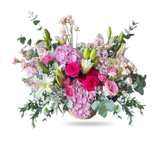 Blushing Garden – Mixed Flower Basket