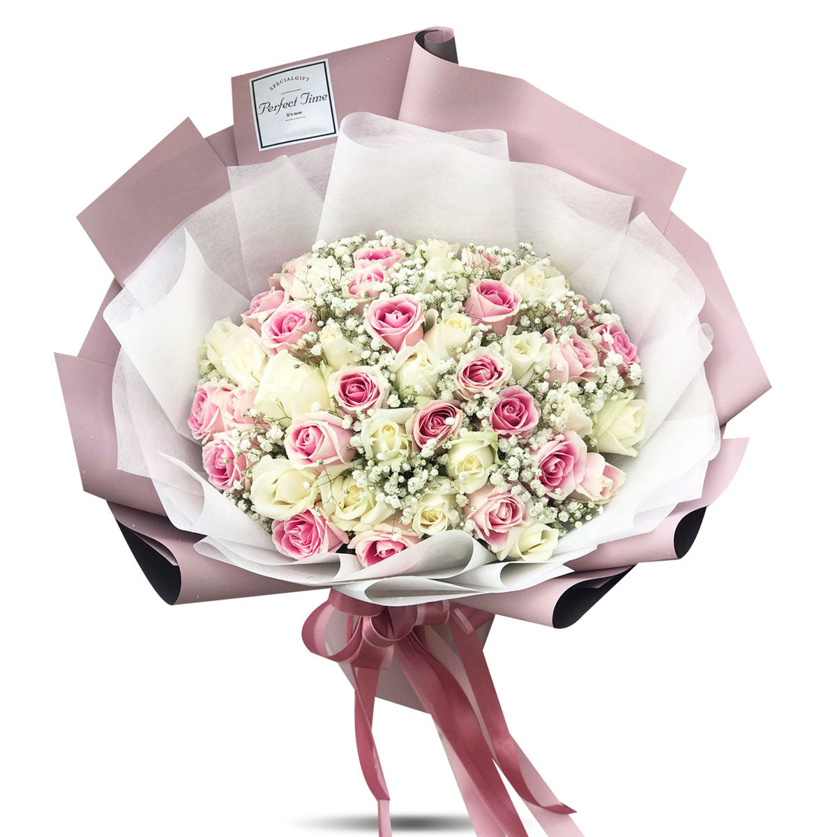 "Marvelous" Bouquet Of 50 Roses With Gypsy