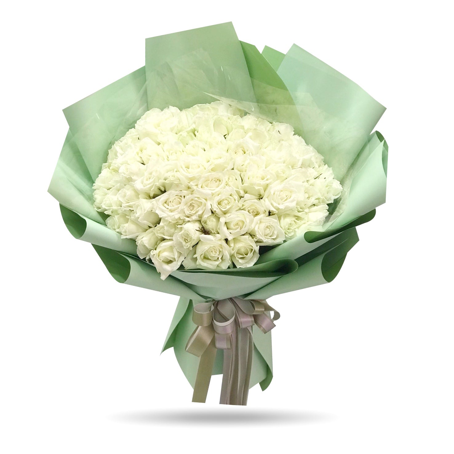 Bouquet of 100 stunning white roses - April Flora