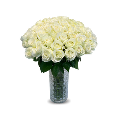 Elegant White Roses In Flower vase