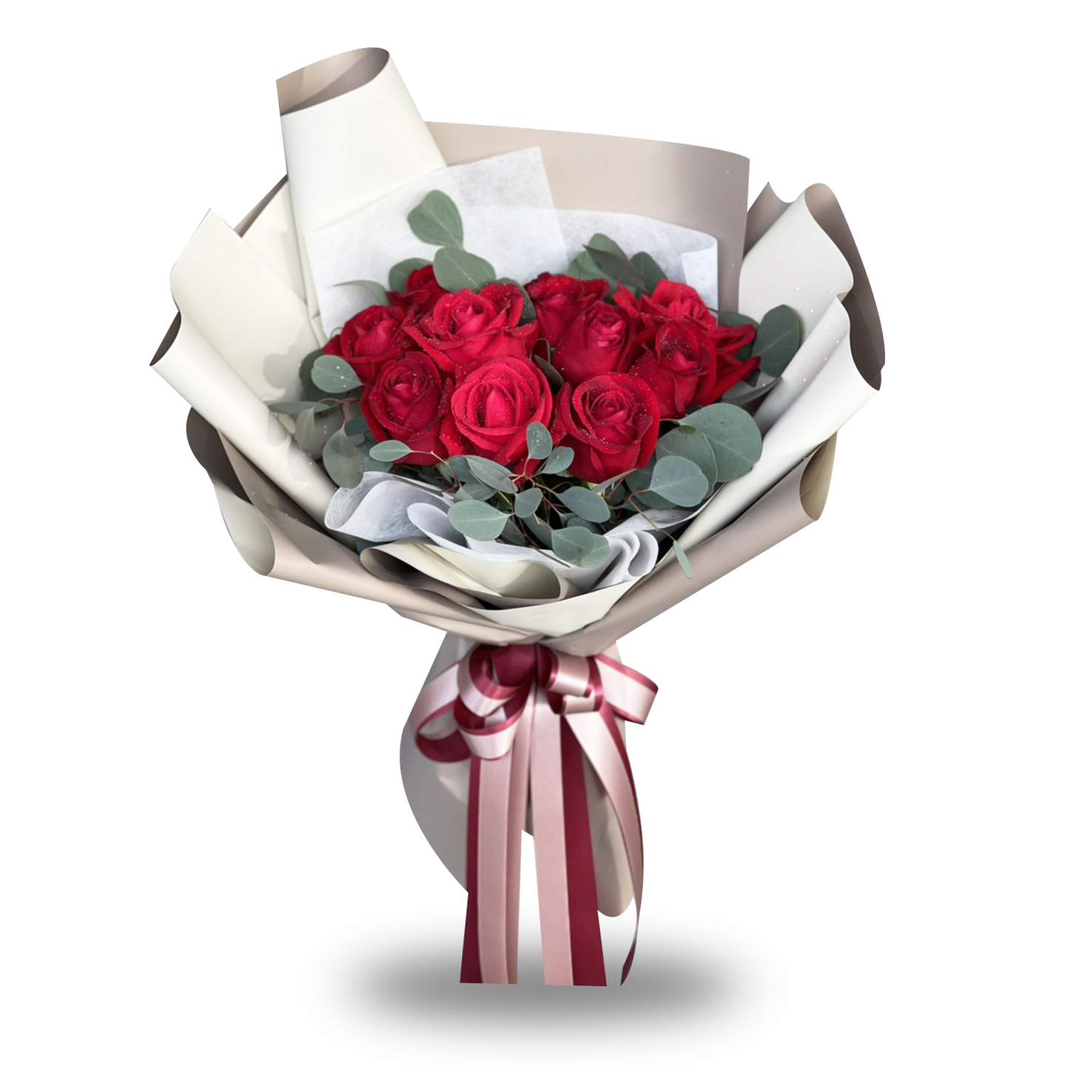 "Romantic Love" 10 Red Roses Bouquet