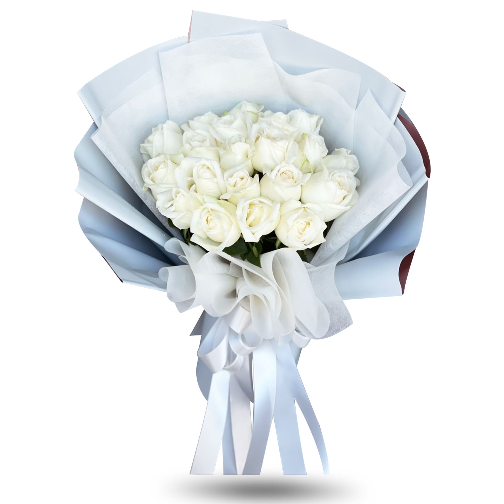 "Pure & True Love" Minimal And Chic Bouquet Of 20 Roses